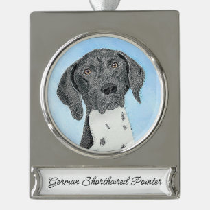 round-large silver plated banner ornament