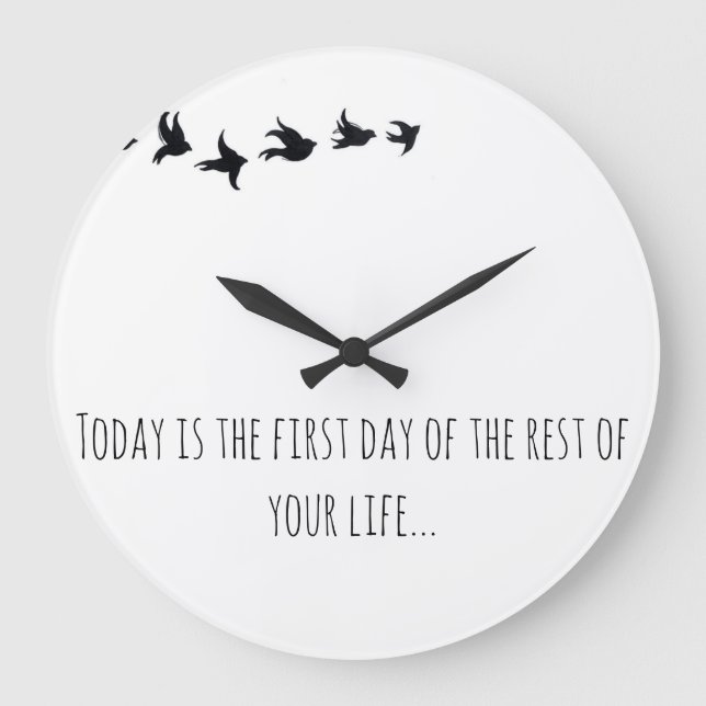 Round (Large) Wall Clock With Quotes (Front)