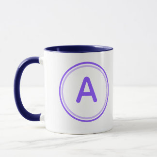 Round Letter Alphabet Purple Circle Design Mug