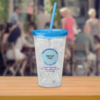 Round Light Blue Business Branding on