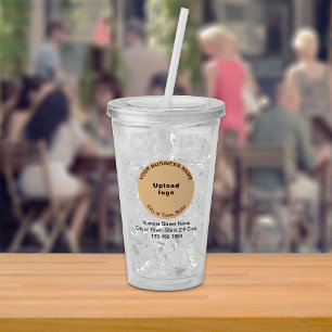 Round Light Brown Business Brand Acrylic Tumbler