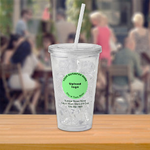 Round Light Green Business Brand Acrylic Tumbler