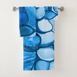 Round like stones in shades of royal blue bath towel set