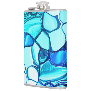 Round like stones in shades similar to aquamarine hip flask