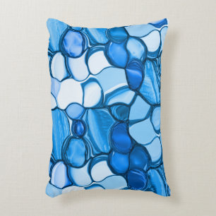 Round like stones in shades similar to royal blue decorative cushion