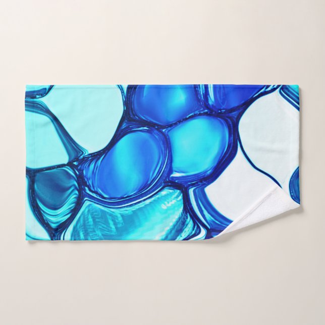 Round like stones in tones similar to aquamarine bath towel set (Hand Towel)