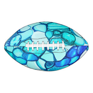 Round like stones in tones similar to aquamarine football
