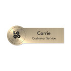 Round Logo Brushed Radial Metallic Gold Name Tag
