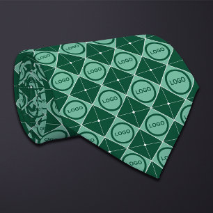Round Logo Diamond Pattern Necktie
