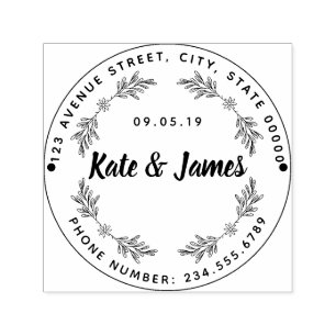 Round logo Family Name Return address ornamental c Self-inking Stamp