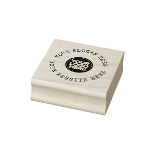 Round Logo on Typewriter circle text Ink Pad + Rubber Stamp