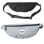 Round Logo Text Promotional Business Blue Bum Bags<br><div class="desc">Add your own logo and choice of text to this design.  Remove the top or lower text if you prefer.  Minimalist and professional.  Great for a promotional product for your clients and customers. Your logo will be clipped to a white circle.  For other versions,  see the collection.</div>