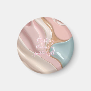 Round magnet in stylish abstract graphic