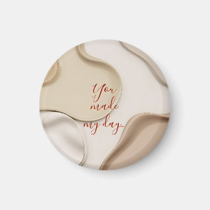 Round magnet in stylish abstract graphic