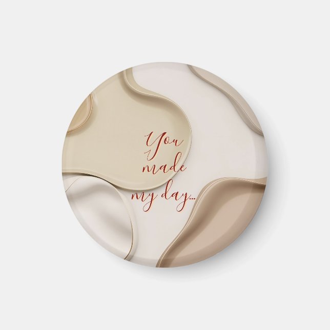 Round magnet in stylish abstract graphic (Front)