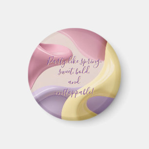 Round magnet in stylish abstract graphic