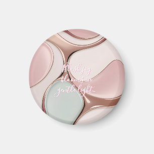 Round magnet in stylish abstract graphic