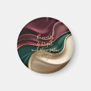 Round magnet in stylish abstract graphic