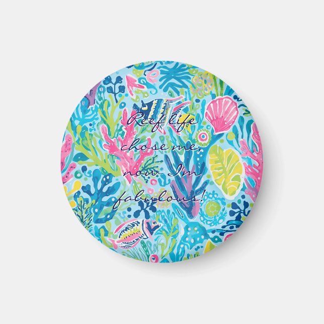 Round magnet in stylish graphic (Front)