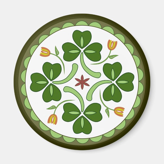 Round Magnet - Irish Good Luck Hex (Front)