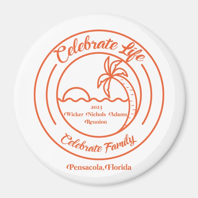 Round Magnet Orange Reunion Logo (Front)