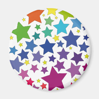round magnet with colorful stars