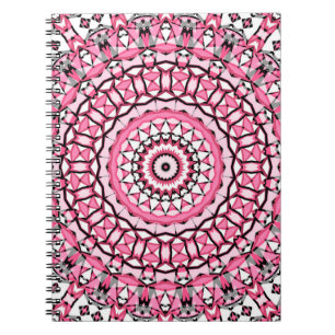 Round mandala pattern in glass vitrage style mosai notebook
