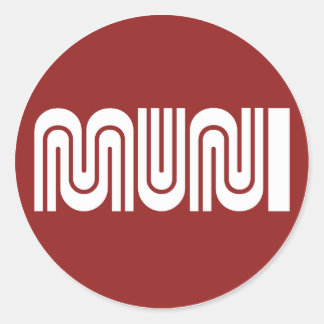 Round Maroon San Francisco Muni Sticker