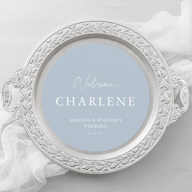 Round Menu with Guest Name | Dusty Blue Wedding (Creator Uploaded)