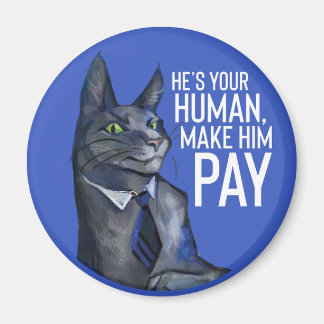 Round Meow Meow Puffytail Magnet