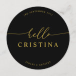 Round Minimalist Wedding Guest Place Card and Menu<br><div class="desc">PLEASE NOTE: Customise this template individually by adding the guest name, and add each menu card to your cart separately. Designed to coordinate with for the «Pure» Wedding Invitation Collection. To change details, click «Details». To move the text or change the size, font, or colour, click «Edit using Design Tool»....</div>