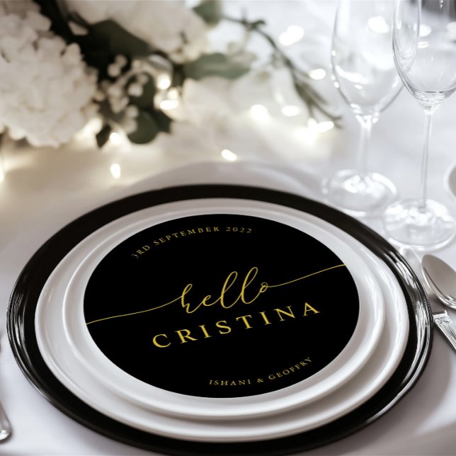 Round Minimalist Wedding Guest Place Card and Menu (Round Minimalist Wedding Guest Place Card and Menu)