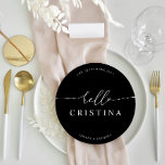 Round Minimalist Wedding Guest Place Card and Menu<br><div class="desc">PLEASE NOTE: Customise this template individually by adding the guest name, and add each menu card to your cart separately. Designed to coordinate with for the «Pure» Wedding Invitation Collection. To change details, click «Details». To move the text or change the size, font, or colour, click «Edit using Design Tool»....</div>