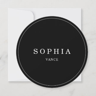 Round Minimalist Wedding Guest Place Card Menu