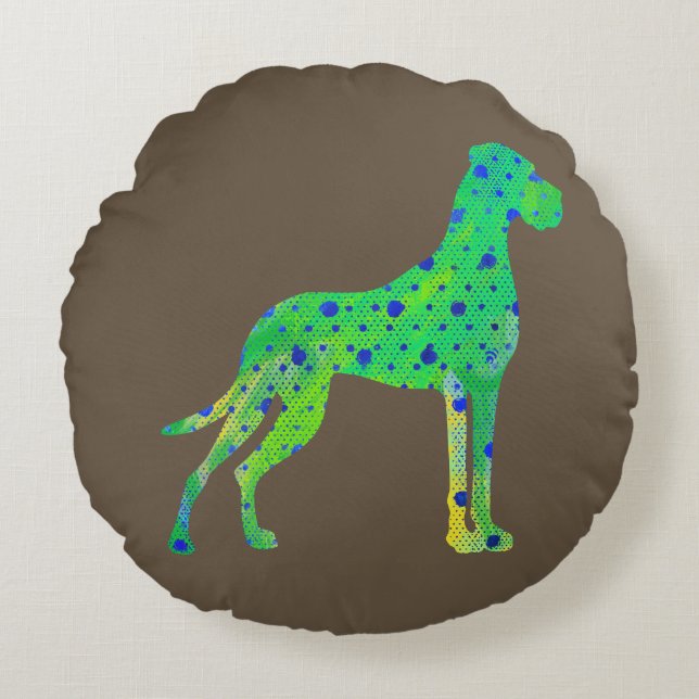 Round Modern Great Dane Pillow (Front)
