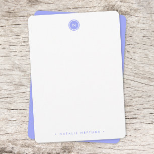 Round Monogram Lilac Lavender Purple Feminine Card