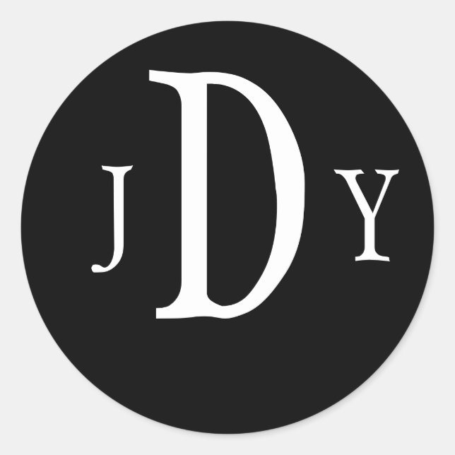 Round Monogram Sticker Preppy (Front)