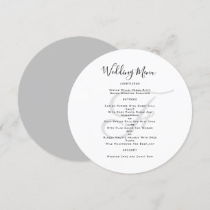 Round Monogram Wedding Menu Template