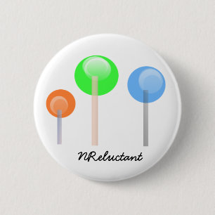 Round NReluctant Lolliepop Button