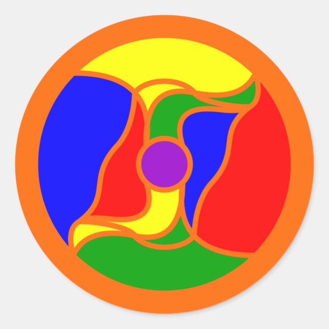 Round Optoskept Mandala Sticker (Front)