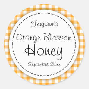 Round orange blossom honey orange jar top label
