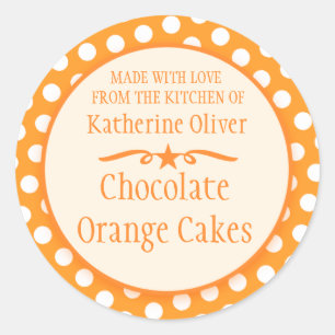 Round orange cookie exchange baking gift stickers