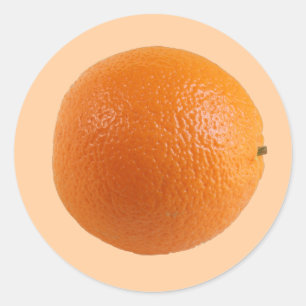Round Orange Fresh Fruit Photo Classic Round Sticker