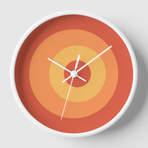 Round Orange Yellow Wall Clock