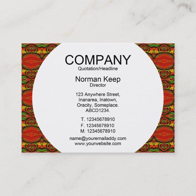 Round Panel - Patterned 01 Business Card (Front)