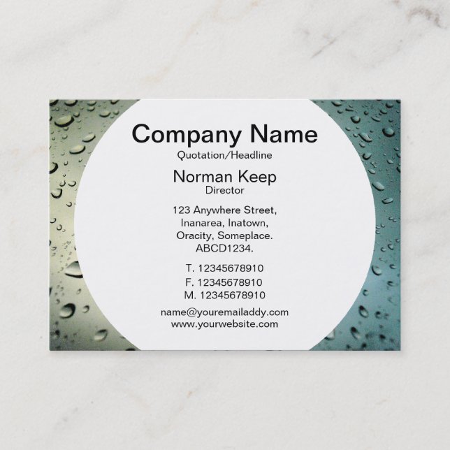 Round Panel - Rain on my Window Business Card (Front)