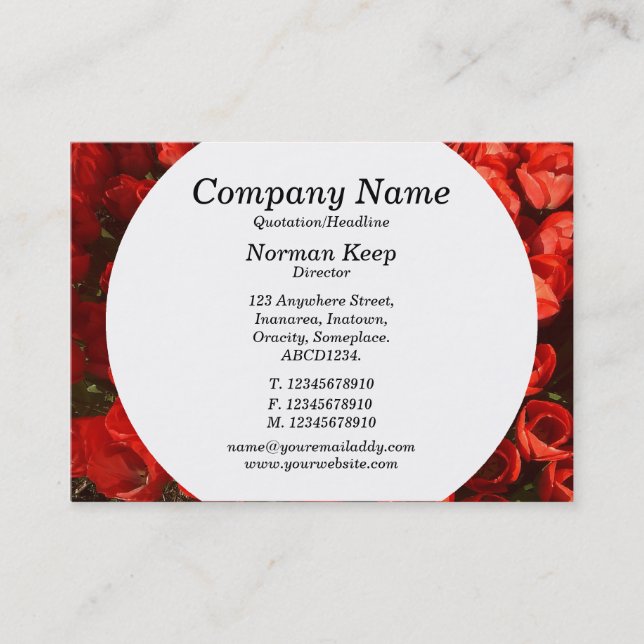 Round Panel - Tulips Business Card (Front)