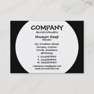 Round Panel - White with Black Business Card
