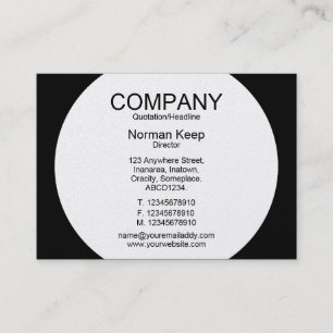 Round Panel - White with Black (Gold Card) Business Card