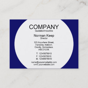Round Panel - White with Dark Blue 000066 Business Card